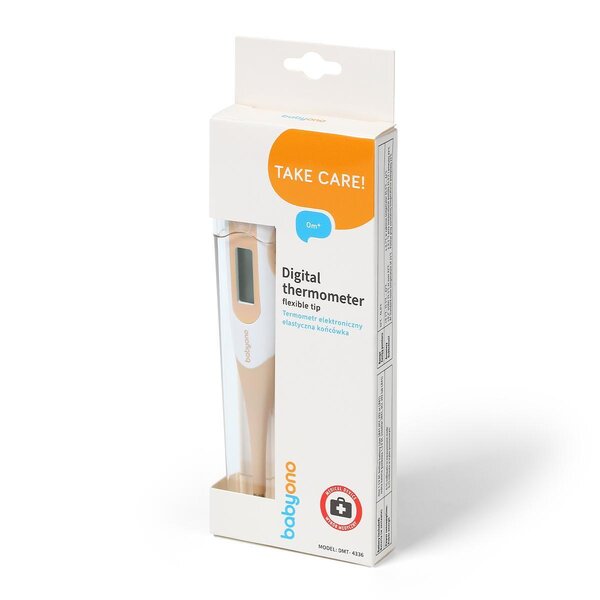 BabyOno digital thermometer with flexible tip Beige - BabyOno