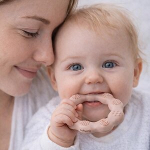 BabyOno silicone teether Ring Beige - BabyOno