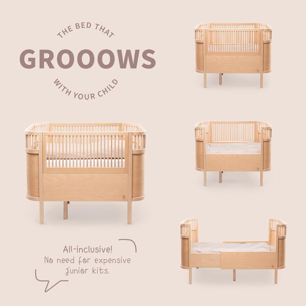 Sebra baby-Jr. bed, Baby & Jr., Wooden Edition - Sebra