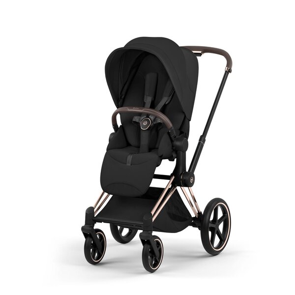 Cybex Priam Style Fold Cot 3in1 Travel System Bundle, Sepia Black  - Cybex