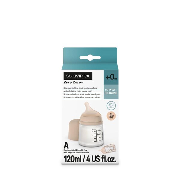 Suavinex breastfeeding bottle Zero zero 120ml adaptable flow - Suavinex
