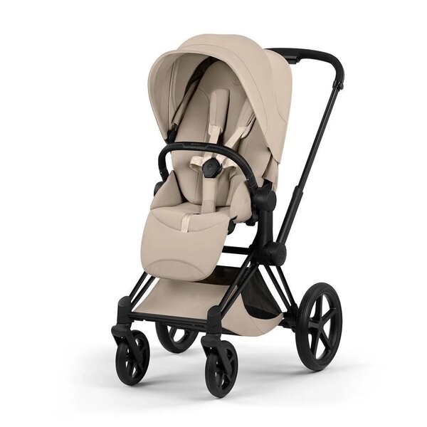 Cybex Priam Style Fold Cot 3in1 Travel System Bundle, Cozy Beige - Cybex
