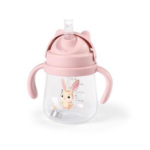 BabyOno Sippy cup with weighted straw Pink - BabyOno