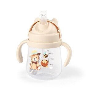 BabyOno Sippy cup with weighted straw Beige - BabyOno