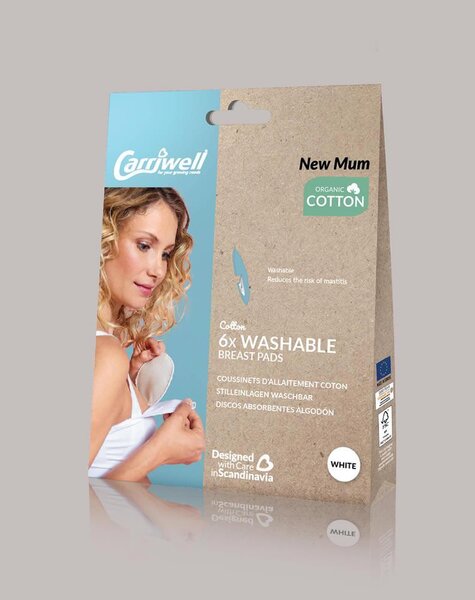 Carriwell Washable Breast Pads 6´s white
 - Carriwell