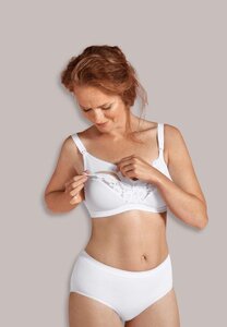 Carriwell Microfibre Lace Nursing Bra, II white - Carriwell