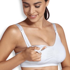 Carriwell Seamless Padded Nursing Bra S white - Carriwell